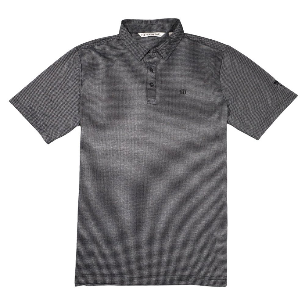 Travis Mathew Short Sleeve Polo Mens Size Large Gray Checks Golf Lightweight